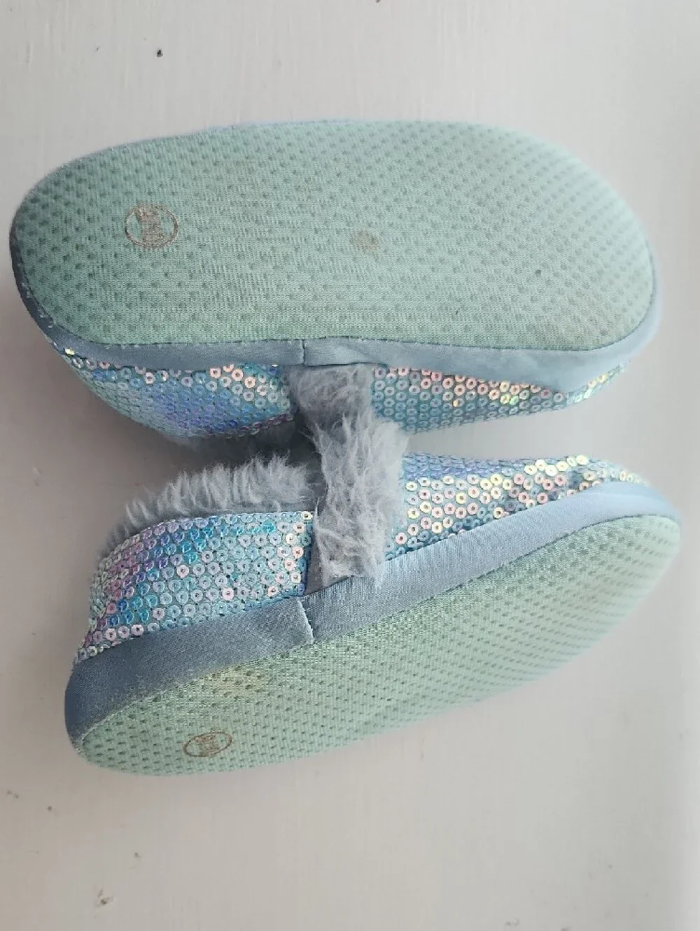 Disney Frozen Sequin Light Blue Girls Slippers